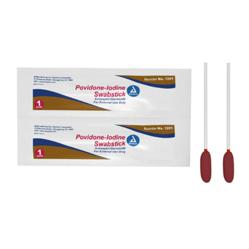 Dynarex Povidone Iodine Swabsticks, Box of 50