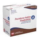 Dynarex Povidone-Iodine Swabsticks, 10% Solution, Box of 50 – Single-Use Antiseptic Prep