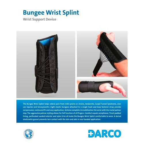Darco Wrist Splint with Bungee Closure, Right, Extra Small