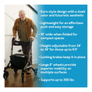 Carex Crosstour Rolling Walker Rollator, Height Adjustable, 8 Inches Wheels