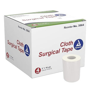 Dynarex Surgical Tape Silk Cloth, 3 Inches X 12 Yards, Pack of 1 Hover
