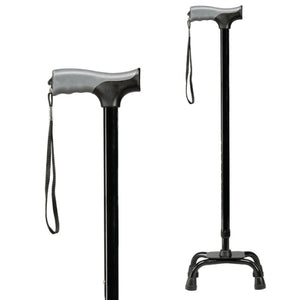 Carex Quad Cane with Soft Grip, Adjustable Height, Case of 2 Hover