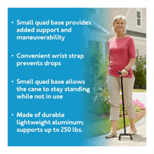 Carex Quad Cane with Soft Grip, Case of 2