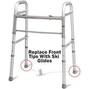 Carex Walker Ski Glides, Pair for 1.125 Inch Tubing – Fits Most Walkers, Indoor and Outdoor Surfaces