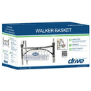Drive Medical Snap-On Walker Basket with Plastic Insert Tray and Cup Holder for Folding Walkers