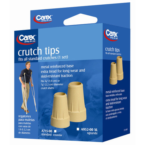 Carex Crutch Tips, X-Large, Case of 6 Pairs