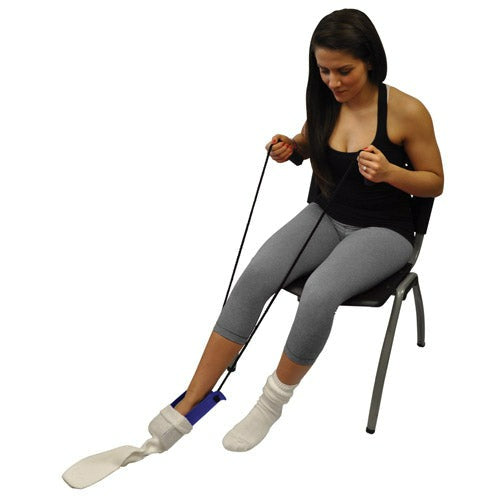 Blue Jay Get Your Sock On Sock Aid Formed with Foam Handles, Blue