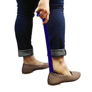 Blue Jay 18 Inches Plastic Shoe Horn with Hanging Hole, Lightweight Design, 2 Pack Hover
