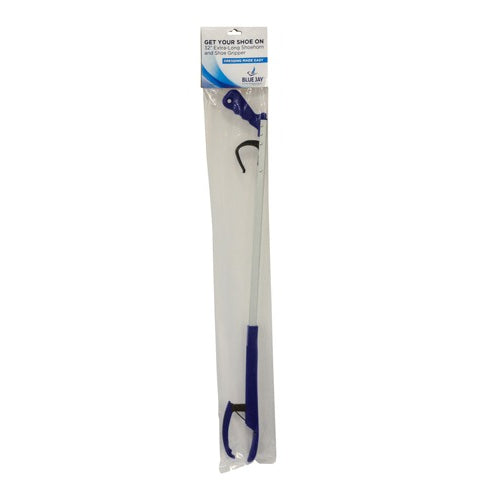 Blue Jay Get Your Shoe On Shoehorn and Shoe Gripper, 2 in 1 Reacher, 32 Inches Extra Long