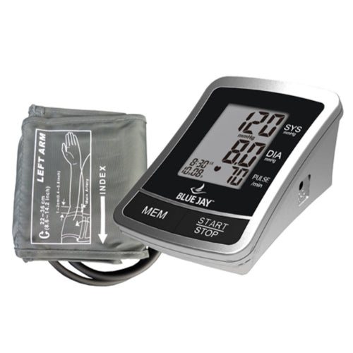 Blue Jay Fully Automatic Blood Pressure Monitor, Includes 4 AAA Batteries, Digital Display