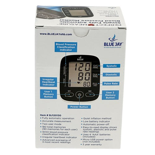 Blue Jay Perfect Measure Fully Automatic Blood Pressure Monitor
