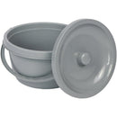 Drive Medical commode pail with lid handle, universal fit, durable plastic construction in gray, Moovkart