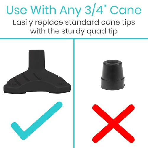 Blue Jay Stand Up For Your Cane Quadruple Cane Tip 3/4 Inch Diameter