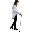 Blue Jay Round Handle Cane, Silver with Adjustable Height, Vinyl Grip, 300 lbs Weight Capacity