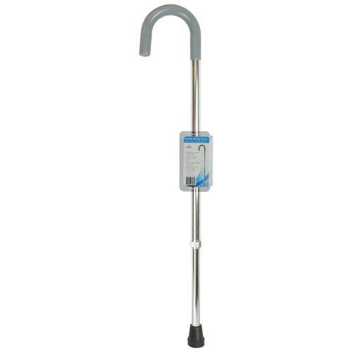 Blue Jay Cane Round Handle Silver with Vinyl Comfort Grip