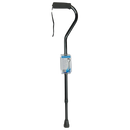 Blue Jay Offset Walking Cane with Soft Foam Grip for Support and Adjustable Height, Black