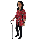 Blue Jay Offset Walking Cane with Soft Foam Grip for Support and Adjustable Height, Black