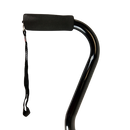 Blue Jay Offset Walking Cane with Soft Foam Grip for Support and Adjustable Height, Black