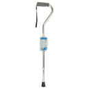 Blue Jay Offset Walking Cane with Soft Foam Grip for Support and Adjustable Height, Silver