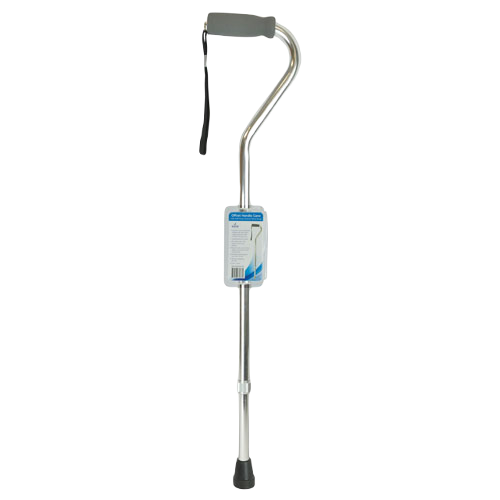 Blue Jay Cane Soft Foam Offset Handle with Strap, Silver