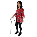 Blue Jay Offset Walking Cane with Soft Foam Grip for Support and Adjustable Height, Silver