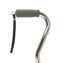 Blue Jay Offset Walking Cane with Soft Foam Grip for Support and Adjustable Height, Silver