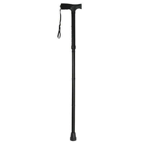 Blue Jay Folding Cane with Pistol Grip, Black – Adjustable height walking cane for stability and comfort, ideal for seniors and those with mobility issues.