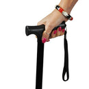 Blue Jay Black Folding Cane with Pistol Grip – Lightweight, foldable cane with comfortable grip, perfect for everyday use or travel. Supports up to 300 lbs.