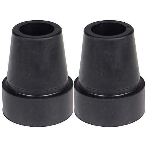 PCP Cane Tips, Black, Fits Tubing Diameter of 3/4 Inches, Pair