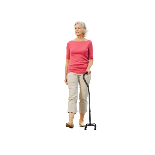 Blue Jay Quad Cane with Large Base, Black