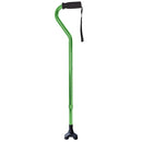 Blue Jay Adjustable Walking Cane with Offset Handle Grip, Green, lightweight aluminum walking cane. Moovkart