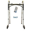 Blue Jay WALK WITH ME Folding Aluminum Walker with 5 Inch Wheels and Two Button Operation, Case of 4
