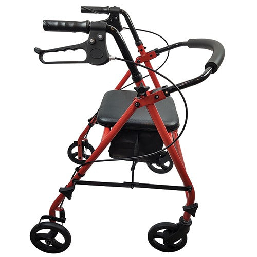 Blue Jay ROLL WITH ME Rollator - Durable steel frame, padded seat, loop-lock brakes, and 6-inch wheels, Moovkart.

