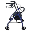 Blue Jay Roll With Me Folding Aluminum Rollator, Blue with Seat, lightweight mobility walker