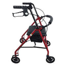 Blue Jay Roll With Me Folding Aluminum Rollator, Red with Seat ergonomic walking support