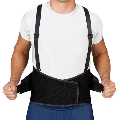 Blue Jay Industrial Back Suppt with Suspenders Black Mediun and large