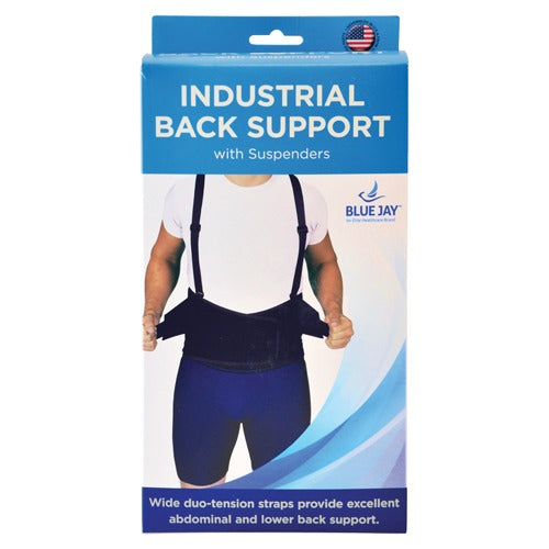 Blue Jay Industrial Back Support with Suspenders, X-Large ,Black