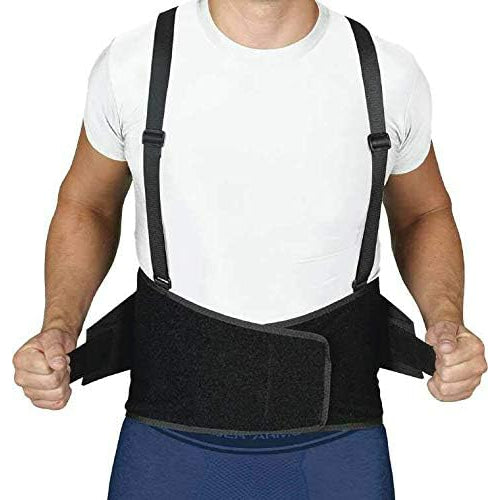 Blue Jay Industrial Back Support with Suspenders, Black, X-Large