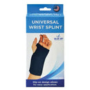 Model wearing Blue Jay wrist splint with slip-on design and universal fit, Moovkart