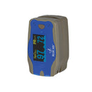 Blue Jay Pediatric Pulse Oximeter showing colorful design for kids, Moovkart