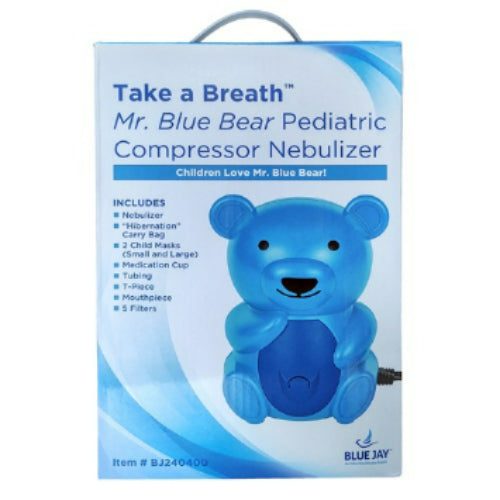 Blue Jay Bear Pediatric Nebulizer, Blue - Child-Friendly Design