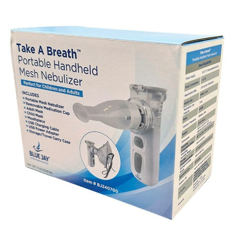Blue Jay Portable Nebulizer Kit, Compact Vibrating Mesh Technology, USB Rechargeable