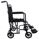 Blue Jay Roll With Me Aluminum Transport Wheelchair with Swing Away Footrests, 19 Inch Seat Width