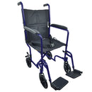 Blue Jay Roll With Me Aluminum Transport Wheelchair with Swing Away Footrests, 19 Inch Seat Width