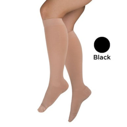 Firm Surgical Weight Stockings Small Black 20-30mmHg Below Knee Closed Toe