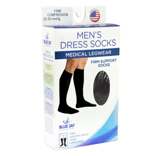 Blue Jay Men's Firm Support Socks 20-30 mmHg, Black, Large