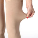 Blue Jay 20-30 mmHg thigh-high stockings with stay-up lace top for leg support and circulation relief, Moovkart