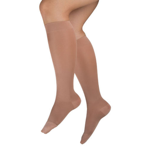 Ladies' Sheer Firm Support Medium 20-30mmHg Knee Highs Beige