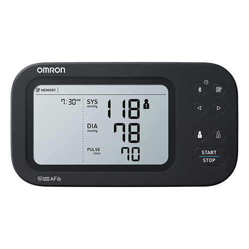 Omron 7 Series Upper Arm Blood Pressure Monitor with LCD display and Easy-Wrap ComFit cuff for accurate readings, Moovkart