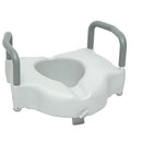 ProBasics Raised Toilet Seat with 4.5-inch height, padded arms, and a locking mechanism. Moovkart